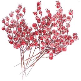 Decorative Flowers 10 Pcs Christmas Tree Decoration Red Fruit Wedding Decors Plants Artificial Foam Flower Arrangement Supplies Banquet