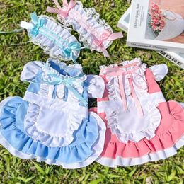 Dog Apparel Spring Summer Pet Clothes Maid Dress For Small Dogs Cat Skirt Wedding Dresses Chihuahua Yorkies Clothing