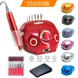 Kits Professional Electric Nail Lathe 35000rpm 45w Led Display Manicure Hin with Replacement Nail Drill Nail Drill Equipment Tools