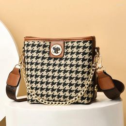 Shoulder Bags Net Celebrity Thousand Bird Plaid Bag Female 2024 Women's All-match One-shoulder Diagonal Ladies