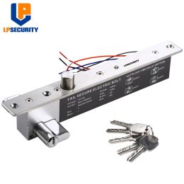 Lock LPSECURITY Fail Secure Electric Latch Bolt Lock W/ Cylinder for Wooden Meal Glass Door