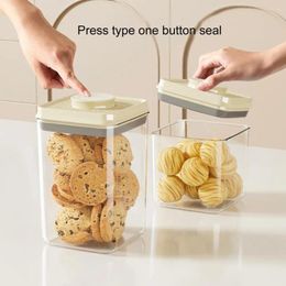 Storage Bottles One-button Seal Food Container Grade Square Sealing Jar Moisture-proof For Kitchen Pressing Refrigerator