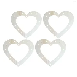 Decorative Flowers 4Pcs Wreath Ring Wedding Valentine's Day Christmas Chinese Year Birthday Decor With Holes Wall Hanging Crafts Frame