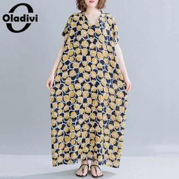 Party Dresses Bohemian Long Dress For Woman Summer Holiday Beach Wear Casual Loose Lady Large Size Tunic Robe 8XL 7XL 6XL 5XL