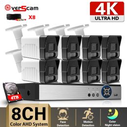 System 8CH DVR Security Camera System 4K Full Colour Night Vision AHD CCTV System Outdoor Waterproof Camera Video Surveillance Kit 8MP