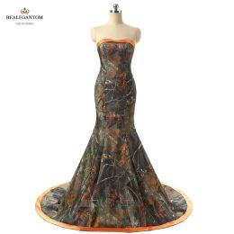 Dresses 2017 New Real Photo Elegant Mermaid Camouflage Wedding Dresses Long Camo Sweetheart FloorLength Wedding Party Bridal Gowns BM15