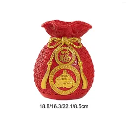 Vases Chinese Year Feng Shui Blessing Bag Vase Decor Table Decoration Resin Material For Living Room Lightweight Multipurpose