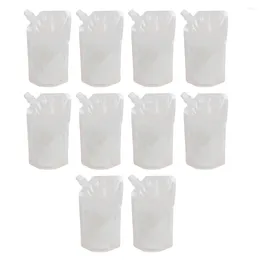 Take Out Containers 50 Pcs Travel Liquid Container Packing Bag Beverage Flasks Bags Suction Juice Pouches Disposable Drink White Portable