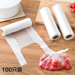 Storage Bags 100PCS Transpare Roll Fresh-keeping Plastic Of Vacuum Food Saver Bag 3 Sizes With Handle Keep Fresh