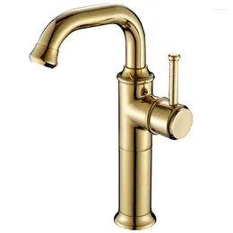 Bathroom Sink Faucets European Style Golden Faucet Mixer Taps Cold And El Basin Rotatable Wash Tap