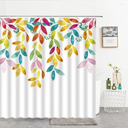 Shower Curtains 3d Flowers Green Plants Tree Leaf Bathroom Waterproof With Hooks Decoration Polyester Cloth Bath Screen