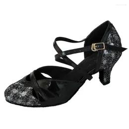 Dance Shoes Women's Customised Heel Closed Toe Ballroom Party Latin Salsa Black Indoor Social Shoe