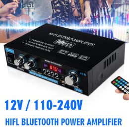 Amplifiers AK35 Home Digital Amplifiers Audio 110240V Bluetooth 5.0 Stereo Amplifier for Home Audio Speakers Hifi FM Auto Music Subwoofer