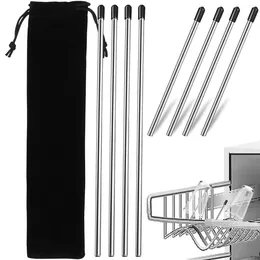 Kitchen Storage 8 Pcs Bottle Rack Drainer Dishwasher Glass Holder Stainless Steel Insert Sticks For