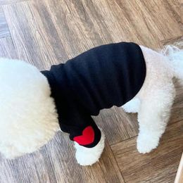 Dog Apparel Precise Wiring Pet Jumper Fashionable Love Pattern Pullover Warm Two-legged Shirt Soft Winter Clothing For Small Dogs