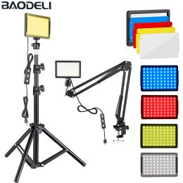 Monopods 6"led Video Light Panel 5600k Photography Lighting Photo Studio Lamp Kit for Shoot Live Streaming Youbube with Tripod Rgb Filter