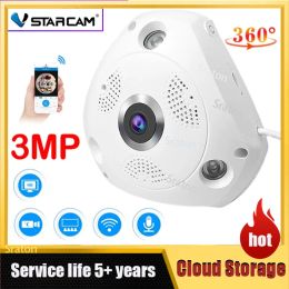 Cameras Vstarcam C61S 360 Camera IP 3MP Fish Eye Panoramic 1080P WIFI CCTV 3D VR Video IP Cam Micro SD Card Audio Remote Home Monitoring