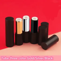 Sets 12.1mm Matte Black Round Lipstick Tube Lipsticks Cases Empty Lip Balm Lip Tubes DIY Sample Pack Bottle Makeup Tool