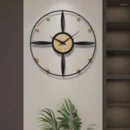 Wall Clocks Living Room Clock Decoration Elegant Art Unique Home Hand Gift Number Black Round Modern Bedroom Saat Decor