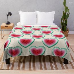 Blankets Summer Love - Watermelon Heart Throw Blanket Sofa Thermal For Travel Heavy Soft Plaid