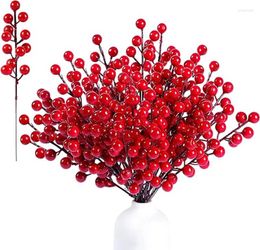 Decorative Flowers 1-20pcs Christmas Simulation Berry Artificial Flower Fruit Cherry Plants Home Pendant Xmas Party Decoration DIY