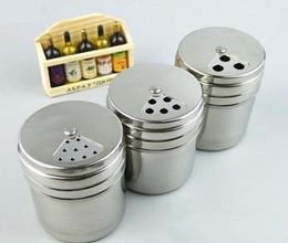 Kitchen Stainless steel Spice Shaker Jar Sugar Salt Pepper Herbs BBQ Spice toothpick Storage Bottle XB11796349
