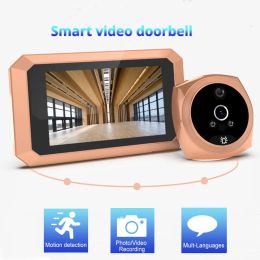 Doorbell Video Doorbell Digital Peephole 3.5" Indoor Screen Monitor Door Camera Viewer Motion Detection Photo Auto Record Home Security