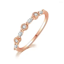 Cluster Rings Double Fair Delicate Thin Dainty For Women Cubic Zirconia Jewellry Party Engagement Gift Girls Fashion Jewellery R146