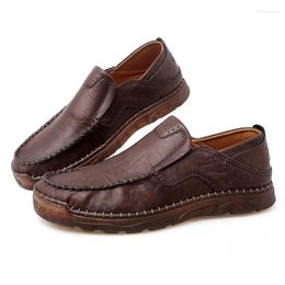 Casual Shoes Handmade Leather Men Loafers Slip On For Moccasins Soft Transparent Sole