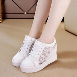 Casual Shoes Lace Fashion Breathable Women Platform Round Toe Summer Ladies Sneakers