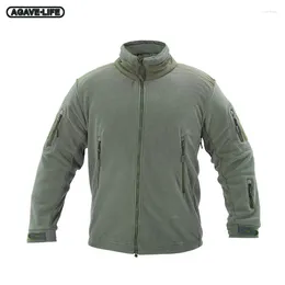 Men's Jackets Military Stand-up Collar Combat Jacket Autumn Winter Warm Grab Plus Fleece Hiking Clothes Male Outdoor Sport Tactical Coat