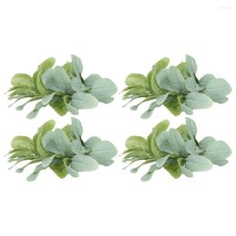 Decorative Flowers 4 Pcs Ring Fake Leaf Wreath Artificial Plant Decorate Table Pe (plastic) Fall Rings