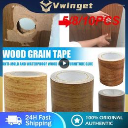 Window Stickers 5/8/10PCS Floor Furniture Renovation Self Adhesive Fix Patch Realistic Wood Grain Sofa Tape