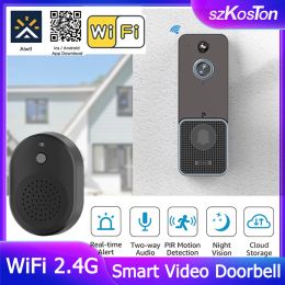 Doorbell Smart HomeT6 Smart Wireless WiFi Video Doorbell Outdoor Door Bell Intercom HD Night Vision Motion Detection Security Protection