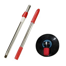 Mop Pole with Rotatable Round Head Base Spinning Mop Rod Kit Mopping Handle Accessory 240329