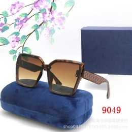 2024 New High Quality luxury designer New large frame for men and women's fashionable glasses versatile internet red sunglasses 9049