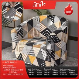 Chair Covers Printed Spandex Single Sofa Cover Geometric Stretch Lazy Boy Tub Club Couch Slipcover For Living Room Armchair Protector