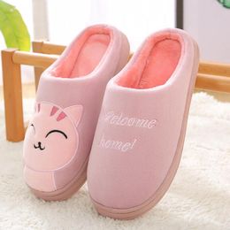 Slippers Cartoon Cotton Winter Women'S Shoes Indoor House Home Wool Warm Zapatos Para Mujeres
