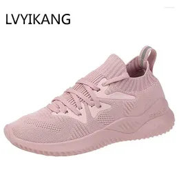 Fitness Shoes 2024 Fashion Spring Wild White Mesh Breathable Women Sneakers Korean Leisure Black Vulcanize