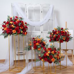 Artificial Flower Ball Road Lead Floor Floral Rose Floral Ball Wedding Welcome Sign Decor Hang Flowers Party Prop