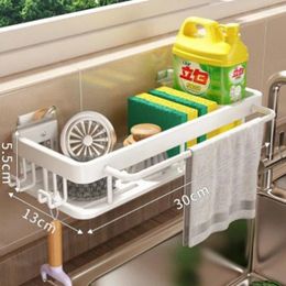 Kitchen Storage 1pc Aluminium Sink Drain Rack Shelf Basket Organizer Accessories Sponge Faucet Holder Soap Drainer