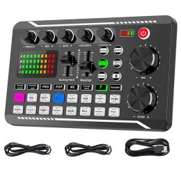 Accessories Audio Mixer Live Sound Card And Audio Interface With DJ Mixer Effects And Voice Changer Podcast Production Studio