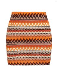 Skirts Fashion Women's Short Skirt National Wind Knitting Mini Overskirt