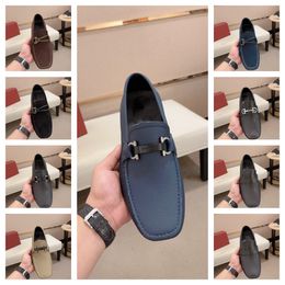 Top Men Designer in pelle Designer Leisure Designer Loafer Fashion Driving Scarpe traspiranti Scivolo su comode scarpe da uomo appartamenti dimensioni 6.5-11