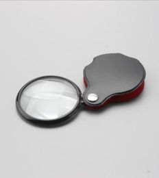 Mini Glass Lens Pocket Magnifier with Leather Pouch Folding Magnifying Glasses Tool Lupas De Aumento Microscope Ferramentas1847269