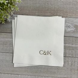 Party Supplies 50pcs Personalised Napkins Wedding Cocktail Beverage Paper Anniversary Custom Luncheon Avail!