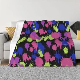 Blankets 3D Print Splatoon Video Game Comfortable Soft Flannel Sprint Throw Blanket For Couch Home Bedroom