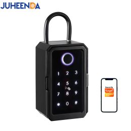 Lock Tuya Smart Key Lock Box Wifi Fechadura Eletronica Fingerprint Password Wall Mounted Security Ttlock App Bluetooth Lock Storage