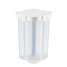 Storage Bottles Four-grid Sealed Box Kitchen Tank Transparent Plastic Food