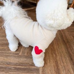 Dog Apparel Polyester Plush Love Sweater Warm Printed Solid Base Coat Soft Pullover Winter